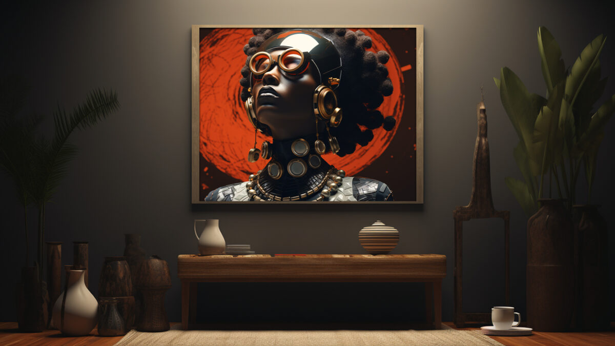 Orbit Echo – Afrofuturist Sonic Portrait Digital Art Print - Image 6