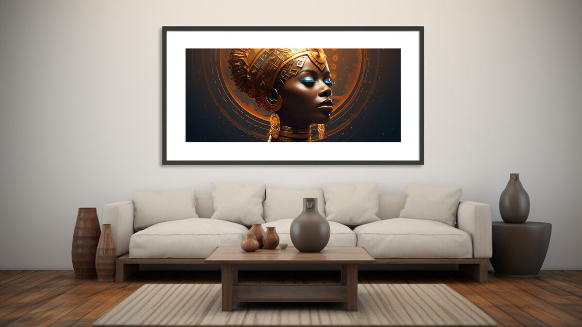 Golden Cypher Afrofuturist Portrait Print