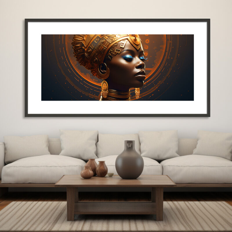 Golden Cypher Afrofuturist Portrait Print