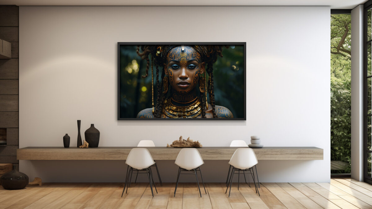 Young Golden Black Female Warrior - Digital Download Art - Image 6