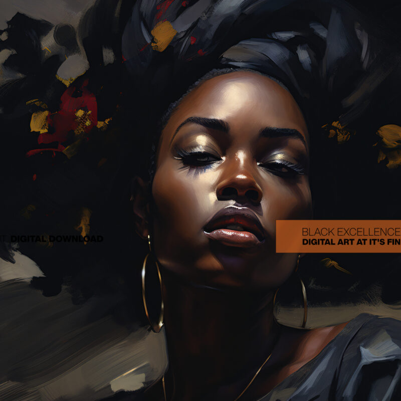 Alternative view of Majesty Noir – Painterly Digital Art (Single File)
