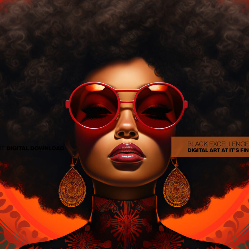 Alternative view of Aura Noir – Black Art Portrait Digital Download | AfroSoulVibe