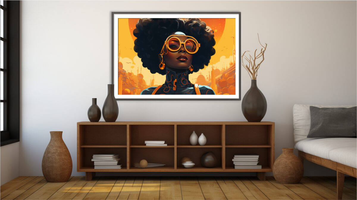 cyberpunk digital art print.