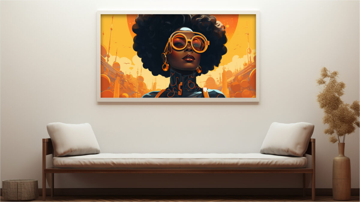 cyberpunk digital art print.