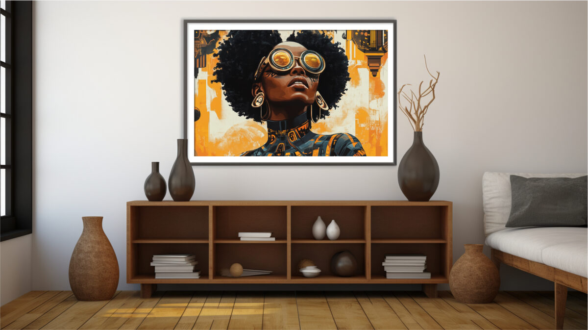 Cyberpunk digital art print – Cyberpunk Muse