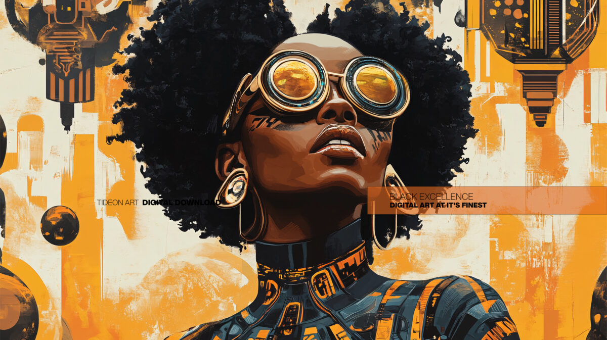 Cyberpunk digital art print – Cyberpunk Muse