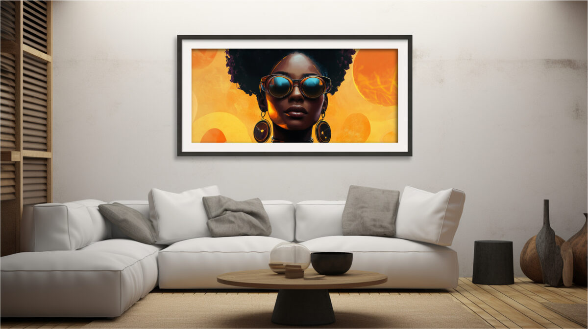 Disco-infused digital art print Funk Façade preview