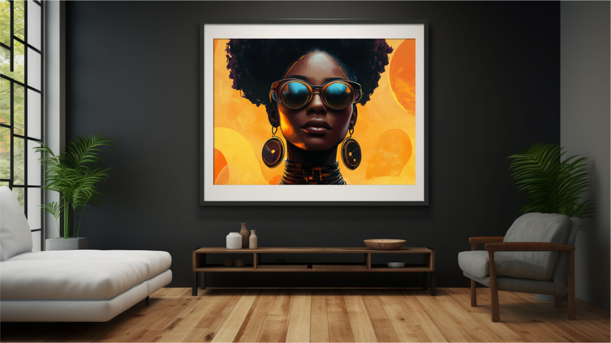 Disco-infused digital art print Funk Façade preview