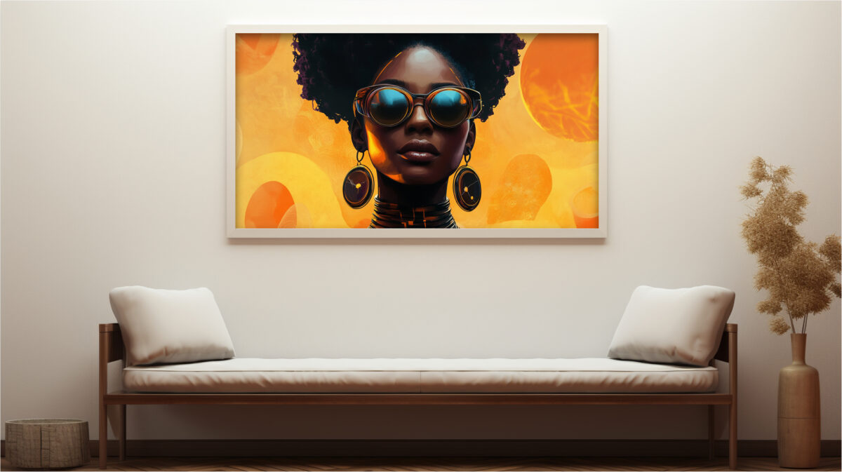 Disco-infused digital art print Funk Façade preview