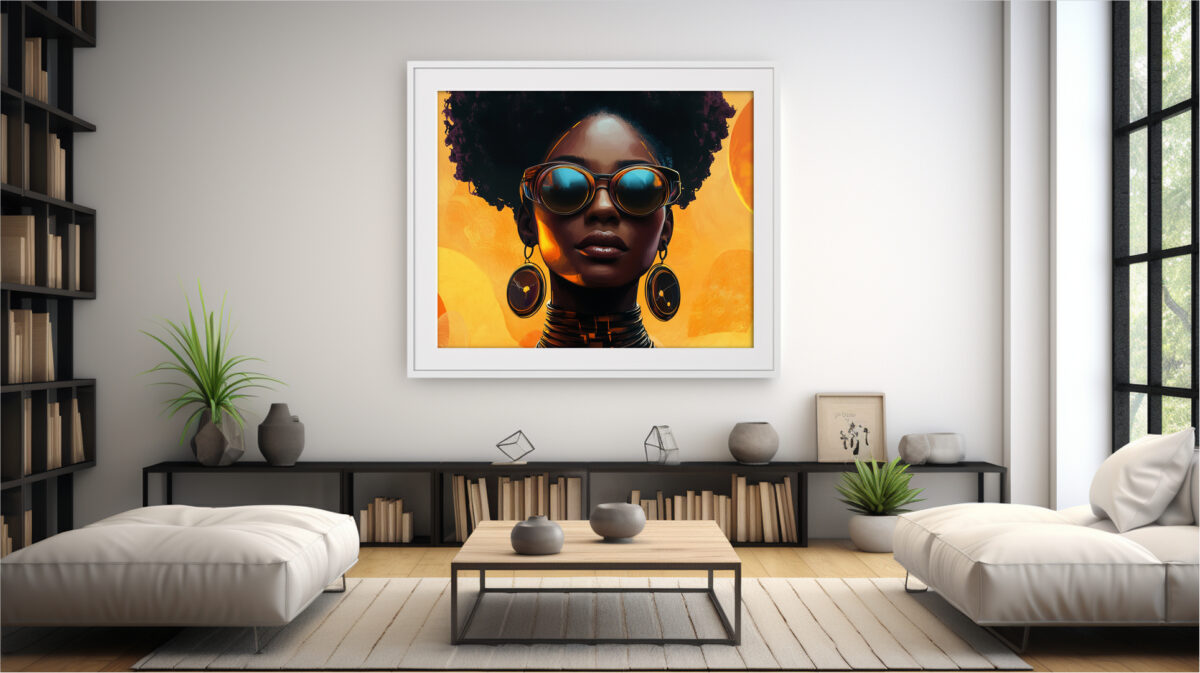 Disco-infused digital art print Funk Façade preview