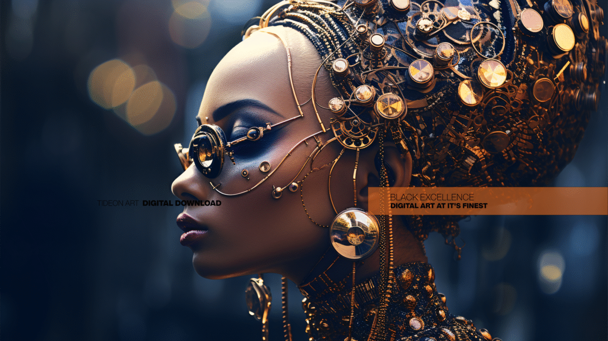 Alloy Diva – Afrocentric Sci-Fi Digital Art Print | AfroSoulVibe - Image 7