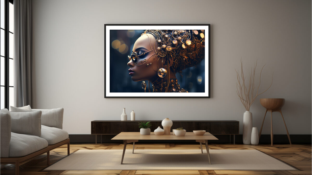 Alloy Diva Afrocentric Sci-Fi Digital Art Print – Horizontal