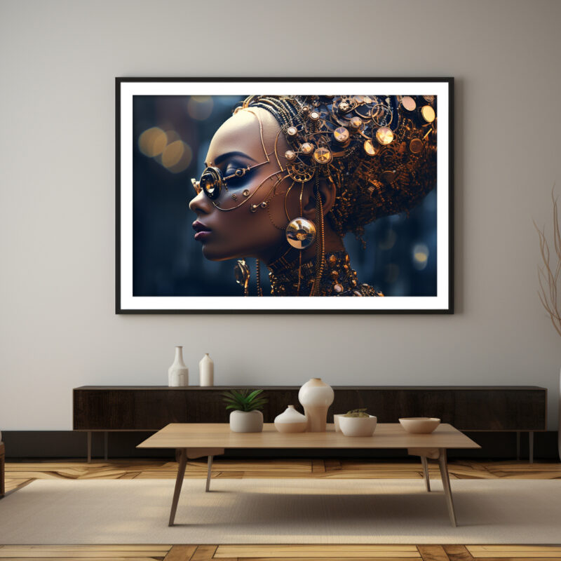 Alloy Diva Afrocentric Sci-Fi Digital Art Print – Horizontal