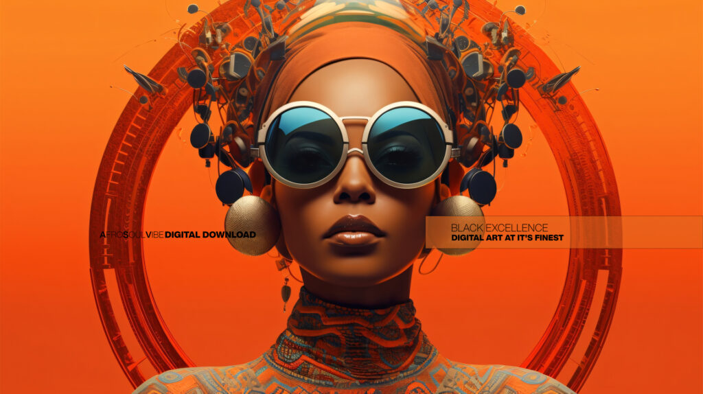 Halo Solara – Afrofuturist Digital Art Print (Multi-Size Pack) - Image 2