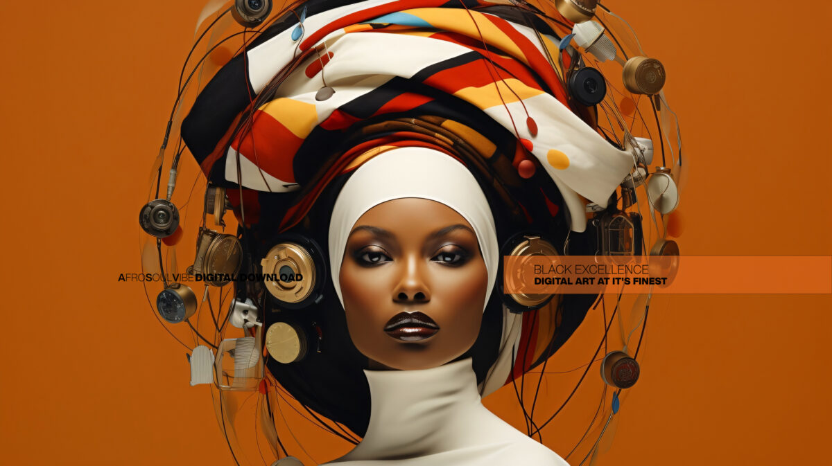 Chronos Crown – Afrofuturist Digital Art Print (Multi-Size Pack) - Image 2
