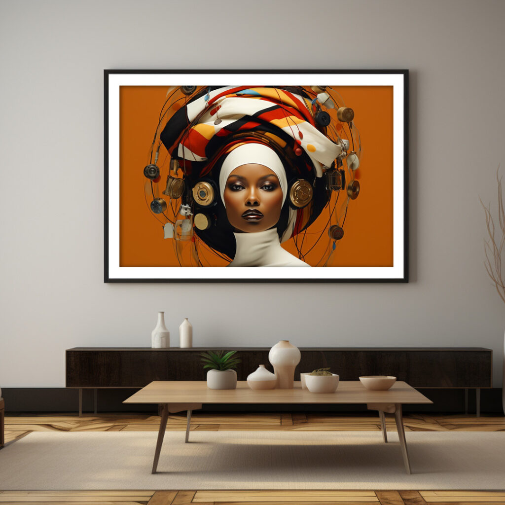Chronos Crown – Afrofuturist Digital Art Print (Multi-Size Pack)
