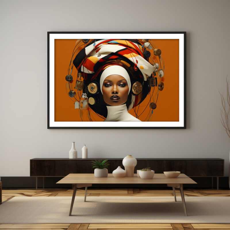 Chronos Crown – Afrofuturist Digital Art Print (Multi-Size Pack)