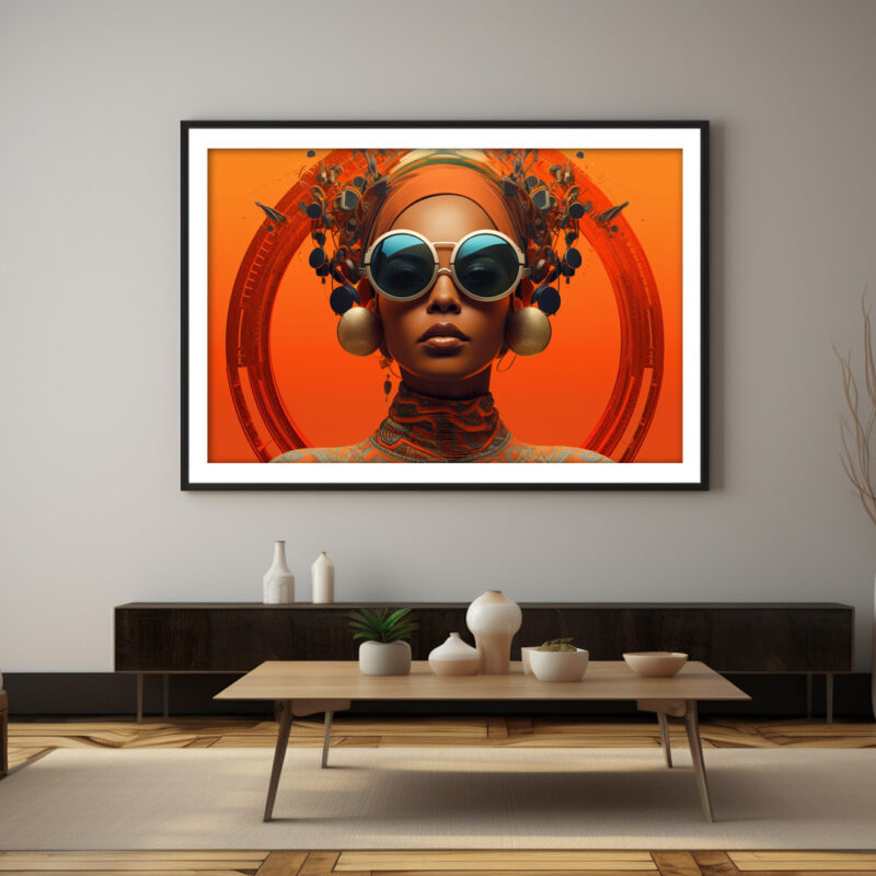 Halo Solara – Afrofuturist Digital Art Print (Multi-Size Pack)