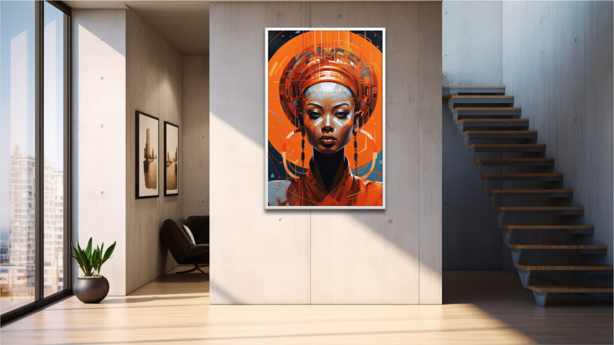 Solar Circuit Empress – Afrofuturist Art Print | AfroSoulVibe - Image 4