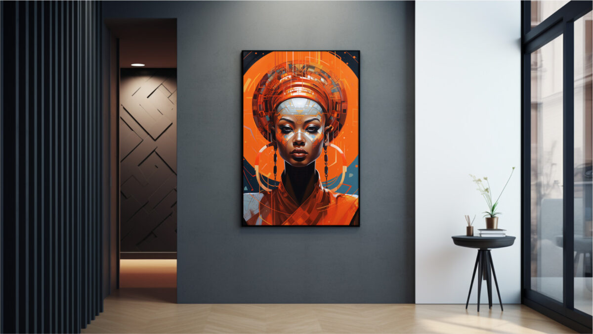 Solar Circuit Empress – Afrofuturist Art Print | AfroSoulVibe - Image 3