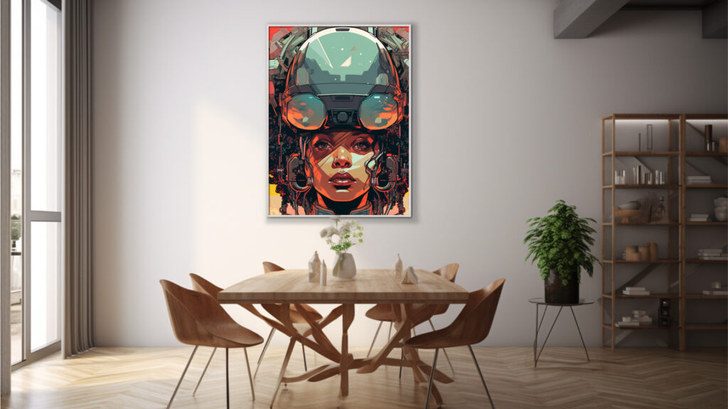 Neon Mecha Vanguard – Afrocentric Digital Art (Multi-Size Pack) - Image 9