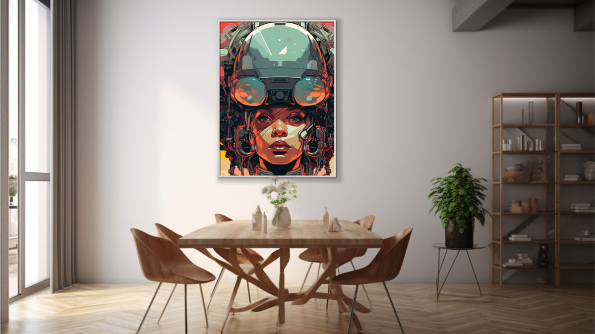 Neon Mecha Vanguard – Afrocentric Digital Art (Multi-Size Pack) - Image 9